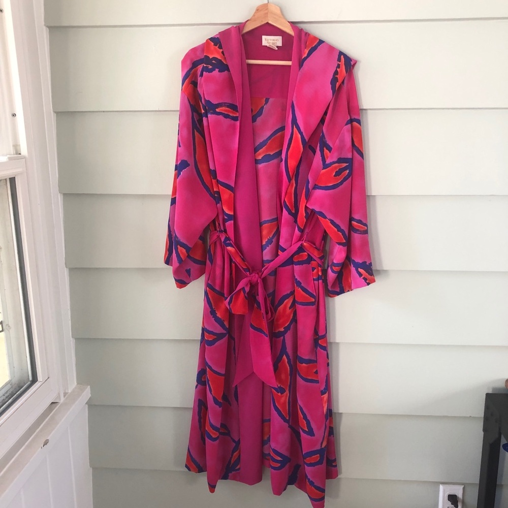 Vintage Pink Floral Victoria's Secret Hooded Robe
